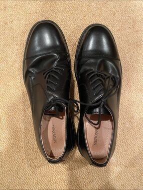 Merona Black Men’s Leather Cap-Toe Derby Shoes